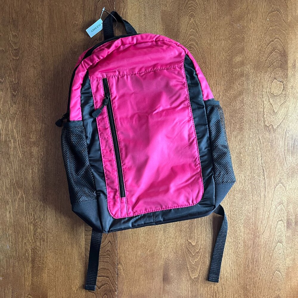 Old Navy hot pink ripstop backpack NWT